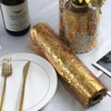 Gold Table Runner 15M, 28cm Width Hollow Metallic Glitter Sequin