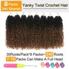 Aksice 8 Inch Yanky Twist Crochet Hair for Black Women
