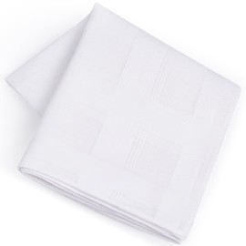Happyshoppingtime Handkerchief, White, Wedding, Ceremonial Festival, Funeral, Wedding, Bridal, Formal, Bride, Simple, Plain, Cotton, White, Pair, Unisex, white