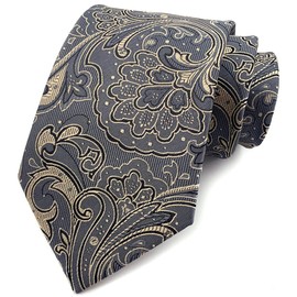 marysgift Floral Tie Men's Fashion Grey Neck Tie Silk Tie Set for Necktie for Wedding Formal Mens Ties 018