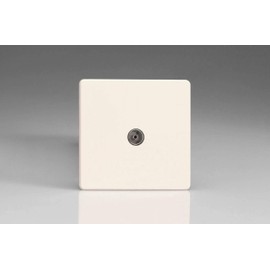 Varilight Primed Ready to Paint Flat Plate Screwless 1-Gang TV Socket, Co-Axial