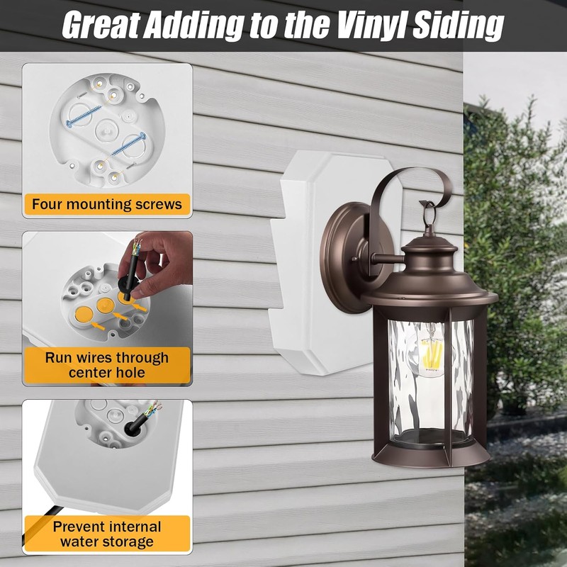 Siding Mounting Block, Outdoor Light Mounting Block White Vinyl Siding