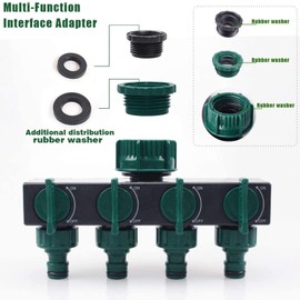 CHSEEO Gardena distributor, Gardena irrigation system, Gardena 4-way distributor, use up to 4 hoses at the same time, for garden irrigation, washing, pets