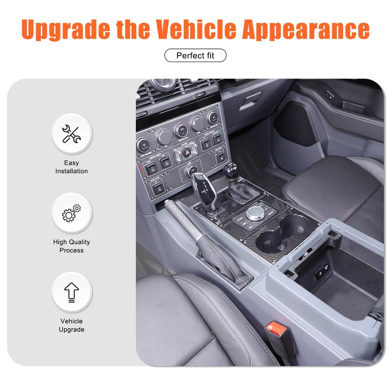 Hudiriy Car Gear Shift Console Anti-Scratch Panel Frame Compatible with