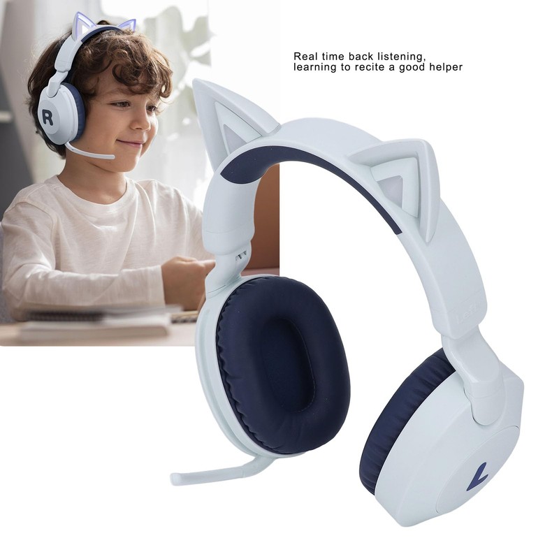 Cat Ear Wireless Headphone with Mic, Volume Control Cat Ear