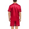SWOMOG Men Satin Silk Pajamas Sets Short Sleeve Sleepwear Button-Down