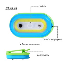 KunHe 2Pack 100Lumens Rechargeable Running Light Gift for Runners LED Night Safety Light with Motion Sensor Portable Clip on Flashlight Warning Flashing Jogging Dog Walking Camping Hiking Gear