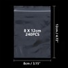 Gozmy Resealable Plastic Bags, 8x12cm, 240pcs, Clear, Self Seal, Disposable,