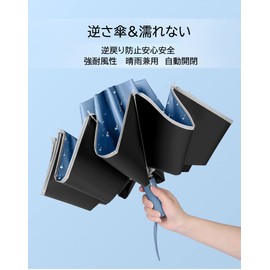 Folding Umbrella, Men's, Folding Umbrella, Women's, Large Size, Stylish, Large, Inverted Umbrella, Typhoon Countermeasure, Auto Open and Close, One-touch Automatic Open/Close, Inverted Umbrella, UV