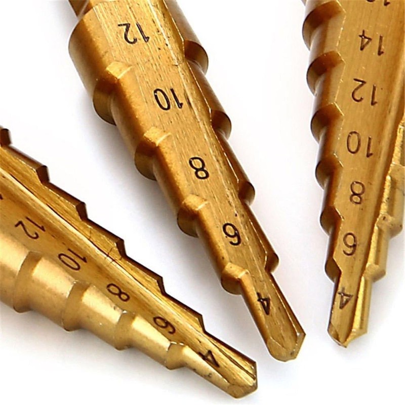 FIXTOOLS 3PCS HSS Step Bits, High Speed Steel Step Drill