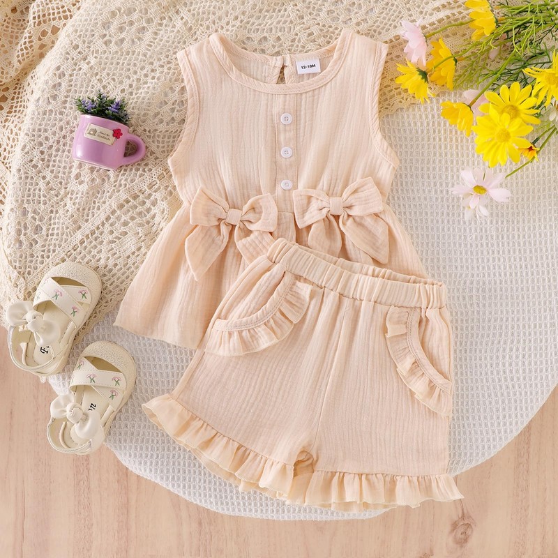 Aenbilo Toddler Summer Clothes Girls 5t Baby Outfits Cute Bow