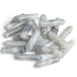GUJOXILA GUJOXILA 10PCS Klarer Labradorit Edelsteine Kristalle Sets Heilung Kristall Stein Kristalls?ule Trme Hexagonal Punkt St?beMeditation Energie Bulk Sechseckige Punkte Reiki Palmenstein