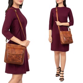 STILORD 'Melina' Vintage Women's Leather Bag, Small Shoulder Bag for Women, Elegant Shoulder Bag, Handbag for Going Out, Leisure, Evening Bag, Leather, Larino - Brown, shoulder bag