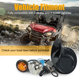 Tyranway Universal UTV Turn Signal Kit with Amber LED Blinker Wide Compatible with Polaris, Can-Am, Kawasaki, Pioneer, Golf Cart, Arctic Cat Plug and Play UTV Street Legal Kit