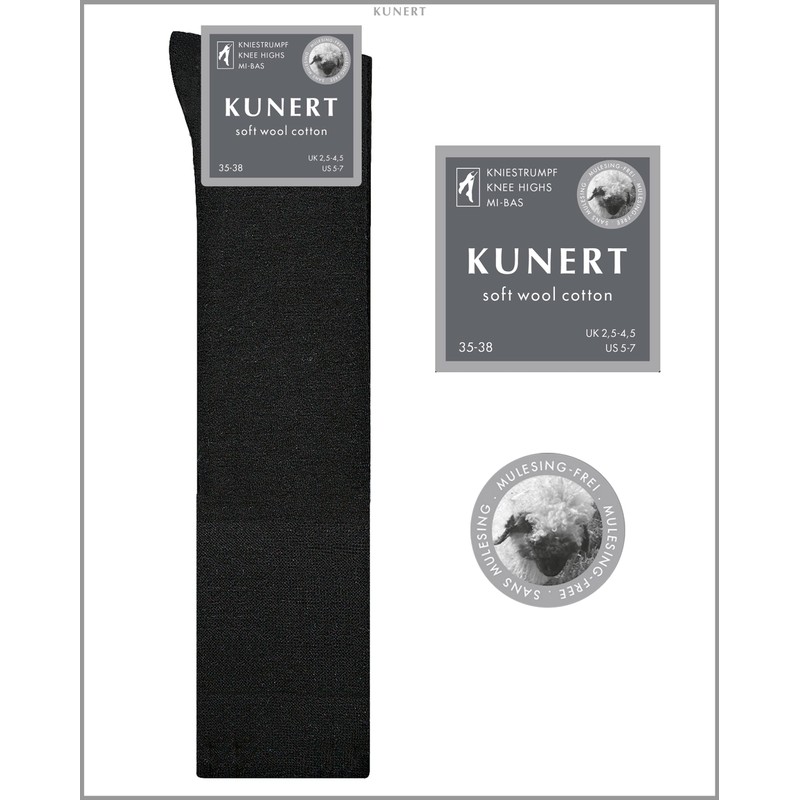 KUNERT Women's Knee Socks Soft Wool Cotton Soft, Beige-mel. 8320,