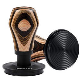 Normcore 53.3mm Coffee Tamper V4, Spring Loaded Tamper with Titanium PVD Coating Ripple Base, Espresso Tamper Fits 54mm Breville Sage Portafilters, Colorful Wood Handle