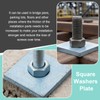 Yaocom Galvanized Square Washers Plate,3/8" Id, 1.61x 1.61,40 Pcs