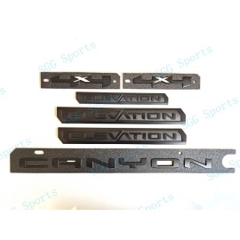 GMC 6PCS Matte Black Door Rear Elevation Canyon 4X4 Emblems 2023-2024 GMC Canyon