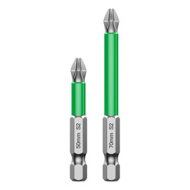 HUHAO 2Pcs Screwdriver Bit Set,S2 Alloy Steel Anti-Slip Drill Bit, Magnetic Impact Driver Bit Torque Screwdriver Waterproof Impact Batch Head for Electric Hand Tool