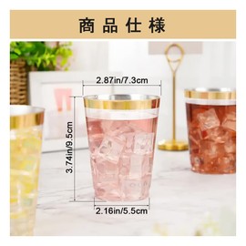 50pcs Plastic Cups 300ML Western Food 10oz Clear Plastic Disposable Hard (Silver)