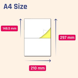 15 Sheets, 30 Pieces - Large Sticky Labels Stickers for Printing A4, for Storage Boxes - 2 per Sheet, 210 x 148.5mm (A5)
