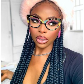 VOOGLAM Cateye Blue Glasses for Women Anti Eyestrain Dry Eyes Computer Phone TV Eyewear Tortoise Veromca GJGA000330-07