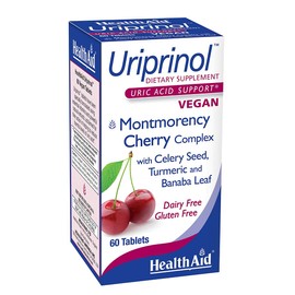 HealthAid Uriprinol®, Uric Acid Cleanse, 60ct, Twice Daily, Montmorency Cherry Complex with Celery Seed, Turmeric and Banaba Leaf, Vegan