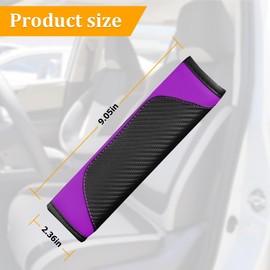 Osilly 2PCS Car Seat Belt Cover, Carbon Fiber Seatbelt Shoulder Protection, Soft Car Seat Belt Strap Cushion Protect Your Neck and Shoulder, Car Accessories Seat Belt Pad for Car Truck (Purple)