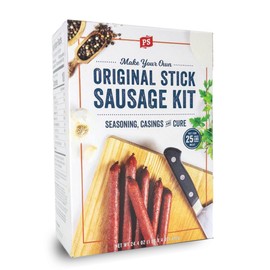 PS Seasoning Original Snack Stick Kit- Includes Snack Stick Sausage Seasoning Mix, Cure, and Collagen Casings for up to 25lbs of Meat- Easy to Use Sausage Making Kit for Pork, Beef, Venison, Wild Game