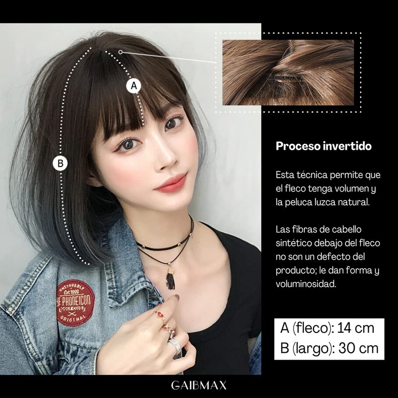 GAIBMAX - Pelucas para mujer cabello aspecto natural, pelucas para