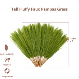 Acfruits Lime Green Pampas Grass Small, 30 Pcs 17" Faux Pampas Grass Short Decor, Pompas Grass Flower Arrangement and Vase Filler for Grinchs Christmas Decoration