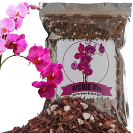 All Purpose Orchid Soil Potting Mix - Orchid Bark & Organic Perlite for Plants - All Natural Potting Soil Media Has Good Drainage for Planting or Repotting (4 qt)
