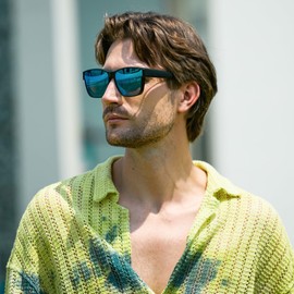 URUMQI Polarized Sunglasses Fit Over Glasses for Men Women, Oversized Square Sun Glasses UV400 Protection Shades