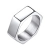 Stainless Steel Hexagon Geometric Ring for Men Women