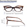 Kodilin Lesebrille für Damen, Anti-Licht, blaues Katzenauge, PC-Brille mit Federscharnier,