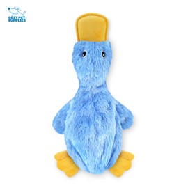 Best Pet Supplies Interactive Squeaky Dog Chew Toy, Ideal Dog Toys for Chewers, Small, Medium & Large Dogs, and Fetch Lovers - Crinkle Duck (Blue), Large