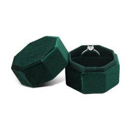 Bototack Velvet Ring Storage Box Small Jewellery Ring Gift Box for Engagement Wedding Valentine's Day (Green)