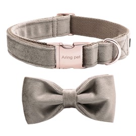 ARING PET Velvet Dog Collar, Cute Dog Collars with Bow, Comfortable Soft and Adjustable Velvet Collar Gifts with Metal Buckle for Small Medium Large Dogs