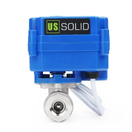 U.S. Solid Motorized Ball Valve- 1/4" Stainless Steel Ball Valve with Full Port, 9-24V AC/DC and 2 Wire Auto Return Setup