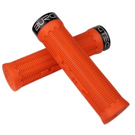 Burgtec Bartender Pro Greg Minnaar MTB Grips - Orange/Single Lock On Mountain Bike Biking Cycling Cycle Trail Enduro Riding Ride Comfort Handle Bar Handlebar Race Part Locking Tacky Rubber Pair