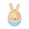 Wood Rabbit Family Figures Handcraft Decoration Ornament for Living Room
