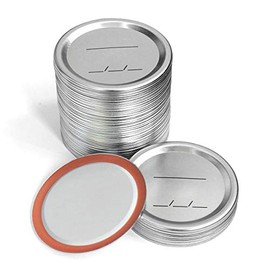 Canning Lids Regular Mouth For Ball/Kerr Jars, Split-Type Metal Mason Jar Lids with Silicone Seals, Silver, 24 Count