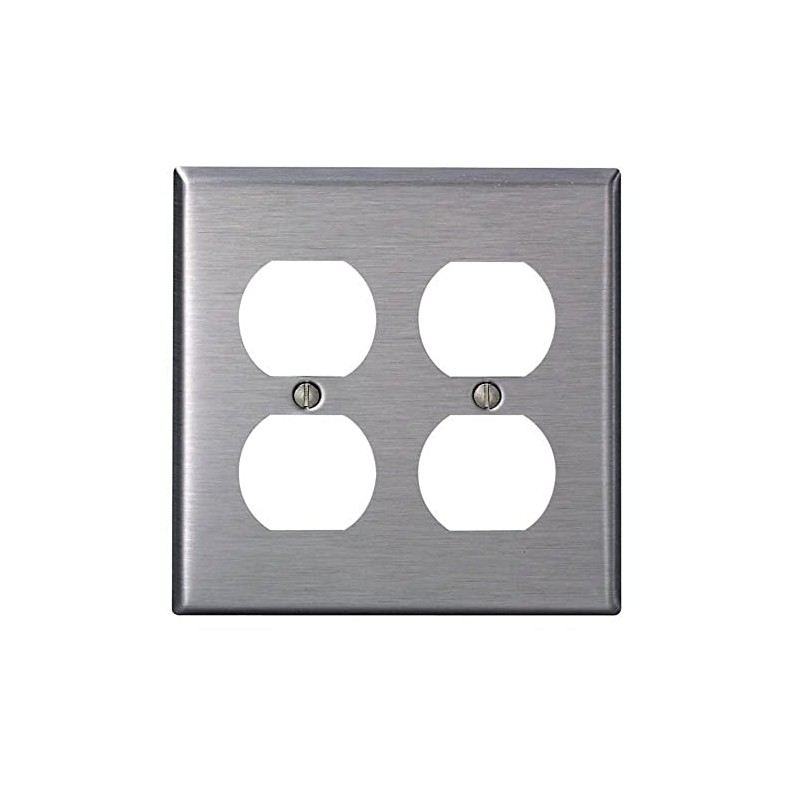 Leviton 2-Gang, Duplex Device Receptacle Wallplate, Standard Size, Device Mount,