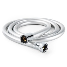 OFFO Shower Hose, 1.2m Premium RV PVC Handheld Shower Head Hose Flex Hoses Extension with Brass Insert and Nut for Bathing Pet Bathing, Silver Gray