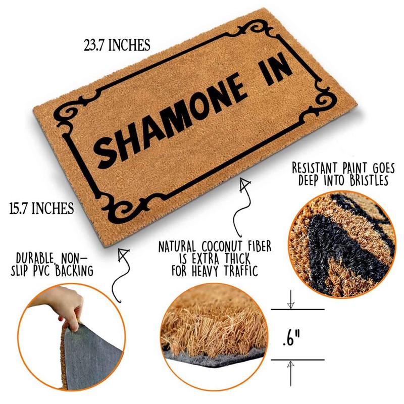 FNDMCTPS Funny Welcome Coir Doormat - Shamone in - Heavy-Duty