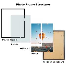 JCJMY 18x24 Picture Frame Set of 3 with 16x20 Mat, Display Photo 16x20 with Mat or 18 x 24 Without Mat, Wall Hanging Large 18 by 24 Poster Frame with Plexiglass, 3 Pack, Black