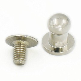 50 Sets 5mm 1/4" Head Button Brass Stud Screwback Screw Back Spots for Leather Rivet Nickel