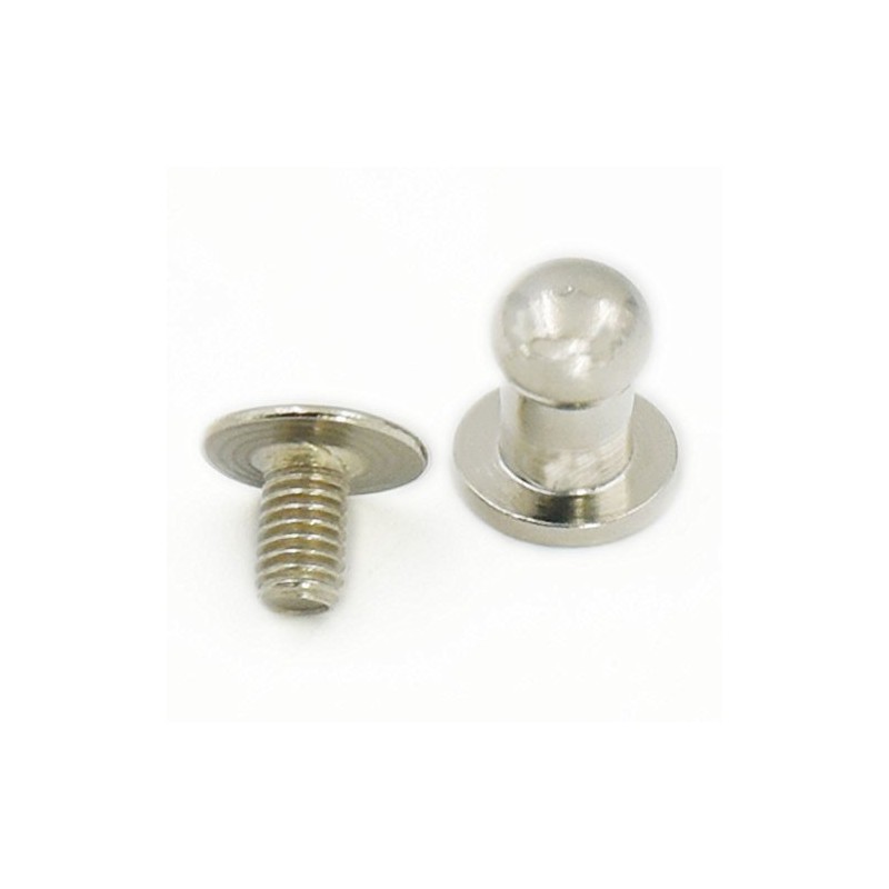 50 Sets 5mm 1/4" Head Button Brass Stud Screwback Screw