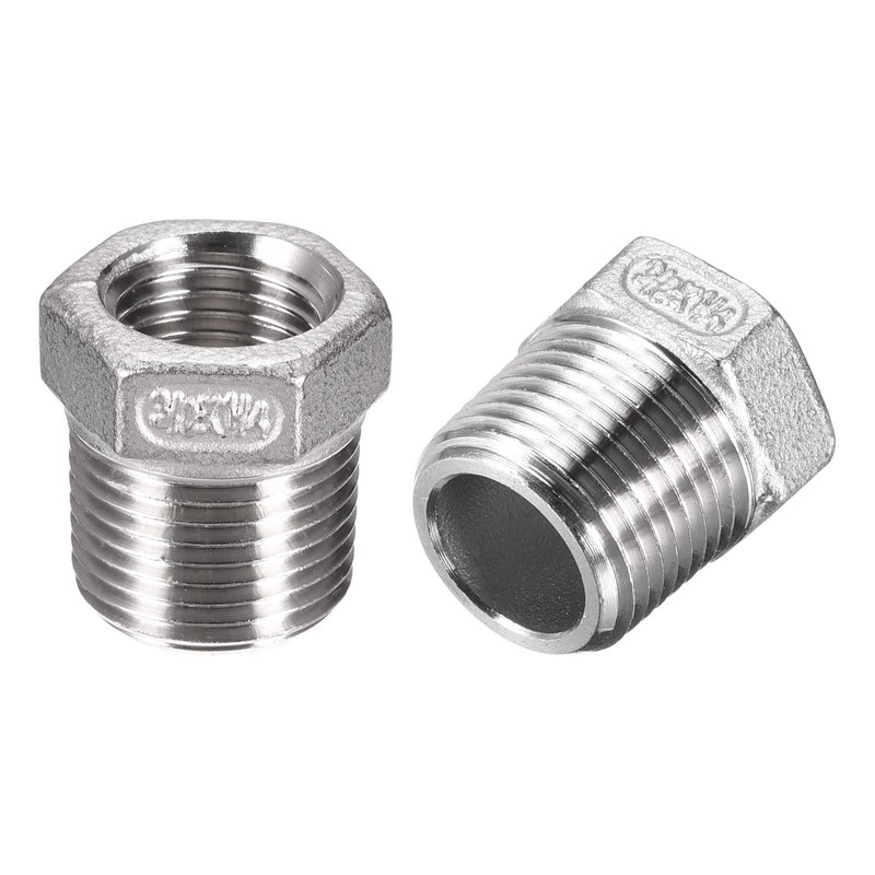Reducer Hex Bushing, 3/8 PT Male to 1/4 PT Female