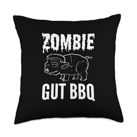Zombie Gut BBQ Turkey, Chicken, Venison Zombie Gut BBQ Meatatarian Throw Pillow, 18x18, Multicolor